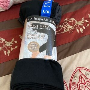 Catherine Malandrino Fleece-Lined Seamless Leggings set - Black and charcoal